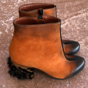 Papucei Leather Mink Heel Booties